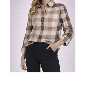 PacSun x Playboy Women's Flannel Shirt Brown Size L Plaid Rhinestone Spell